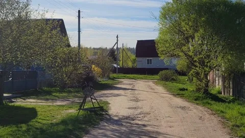 The passage of the camera through the village Stock-Footage 194159974