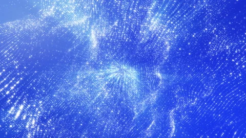 The passage of the camera through the white luminous particles. animated abstrac Stock Footage 123148664