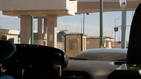 Passage of the checkpoint. View from the bus Видео 147689113