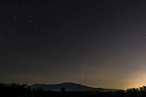 Passage of the comet Neowise Stock Footage 135605592