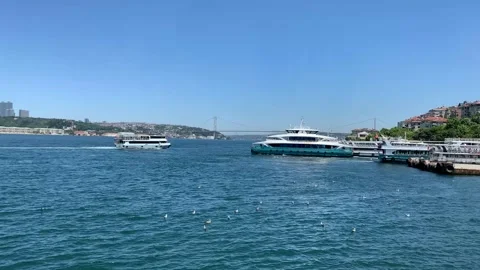 Passage of ferries through the Bosphorus Stock Footage 171932330