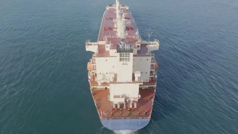 Passage of a large cargo ship through the Bosphorus 9 Stock Footage 252896611