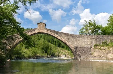 Passage on the mountain river Foto stock
