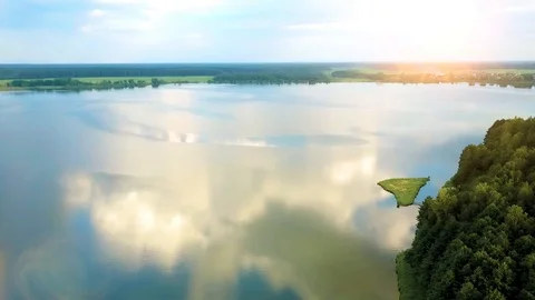 Passage over a reservoir Stock Footage 118530282