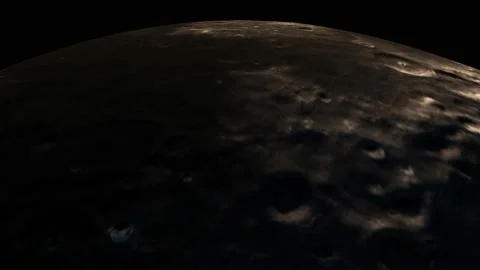 Passage over the surface of the moon. The video is in a loop. Video stock 205610145