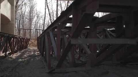 The Passage With Steadycam Past The Iron Constructions Vidéo 43842124