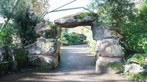 Passage of stone in a garden Stock Footage 119442794