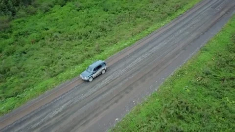 Passage of an SUV with a panorama. Stock Footage 255069345