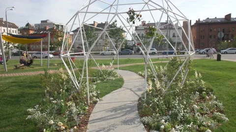 Passage Through a Decorative Arch Stock Footage 134284122