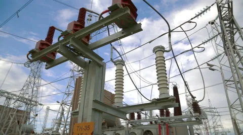 Passage through a strong power substation Video stock 56587119