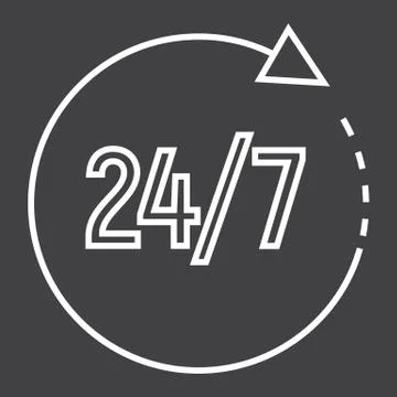 Passage time line icon, 24 hour assistance Stock Illustration