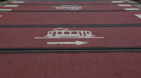 The passage of two trams Stock Footage 44614473