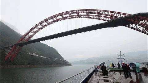 Passage Under The Bridge China, Yangtze river China Stock Footage 107522285