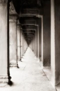 Passageway at Angkor Wat Foto stock
