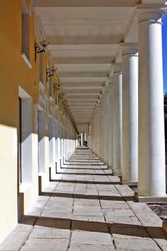 Passageway with columns Stock Photos