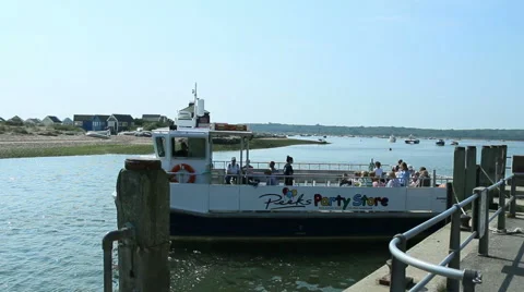 Passanger ferry leaving the quay Stock Footage 48359082