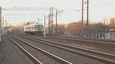Passanger railway train Stock Footage 22421258