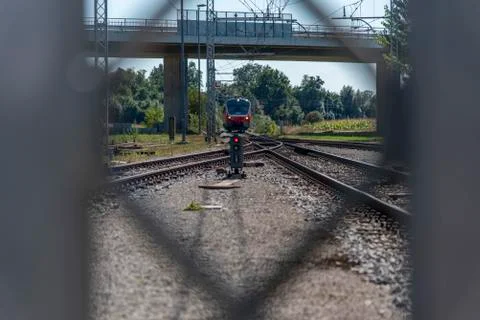 Passanger Train Arriving Stock Photos