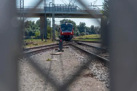 Passanger Train Arriving Stock Photos