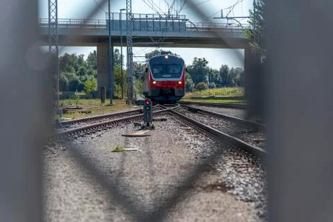 Passanger Train Arriving Stock Photos