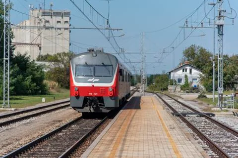 Passanger Train Arriving Stock Photos