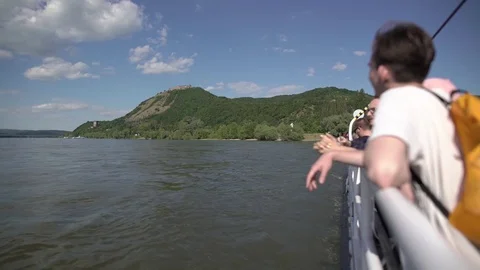 Passangers on a ferry Stock Footage 76052875