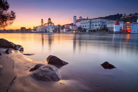 Passau Skyline, Germany. Stock Photos