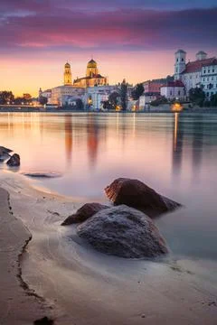 Passau Skyline, Germany. Stock Photos