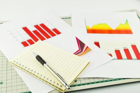 Passbook graph and finance Stock Photos
