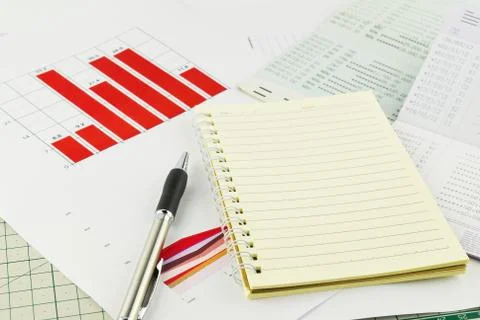 Passbook graph and finance Stock Photos