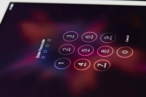 Passcode  digitals on smartphone Stockfoto's