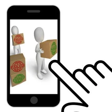 Passed and failed boxes displays product testing or verification Illustrazione stock