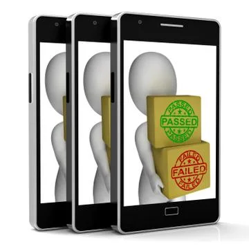 Passed And Failed Boxes Mean Product Testing Or Validation Stock Illustration