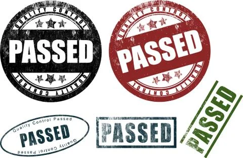 Passed Rubber Stamps Seals (Vector) Stock Illustration