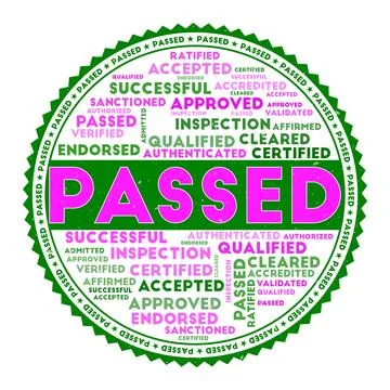 PASSED word image. Passed concept with word clouds and round text. Nice col.. 스톡 일러스트
