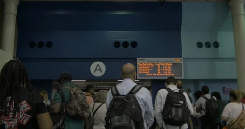 Passegners Wait for Train Departure 스톡 동영상 108790992