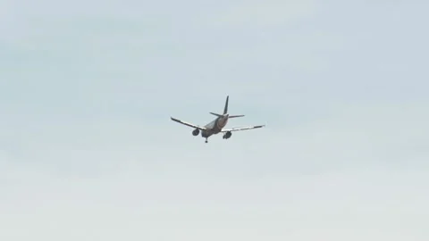 Passenger aircraft A320 making final approach to runway. Commercial airliner Stock Footage 305832446