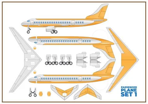 Passenger aircraft. Stock Illustration
