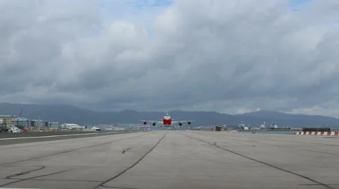 Passenger aircraft taking off big Stock Footage 45787124