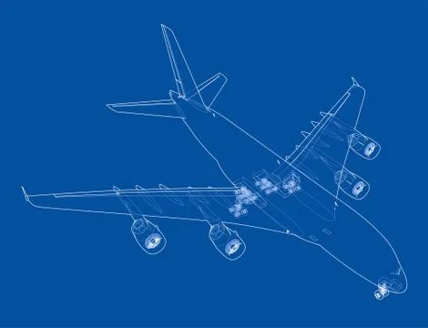 Passenger aircraft. Vector Stock Illustration