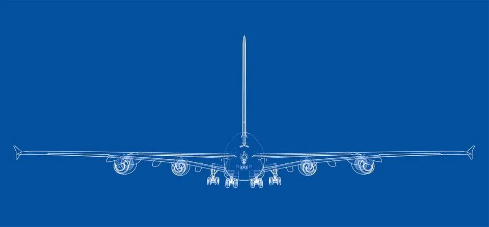 Passenger aircraft. Vector Stock Illustration
