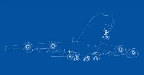 Passenger Airoplane. Vector rendering of 3d イラスト素材