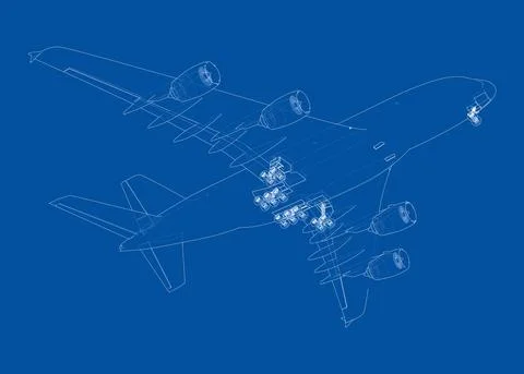 Passenger Airoplane. Vector rendering of 3d イラスト素材