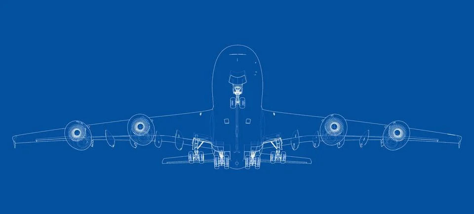 Passenger Airoplane. Vector rendering of 3d イラスト素材