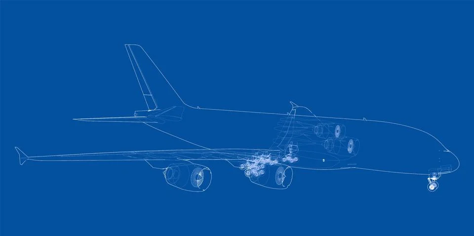 Passenger Airoplane. Vector rendering of 3d イラスト素材