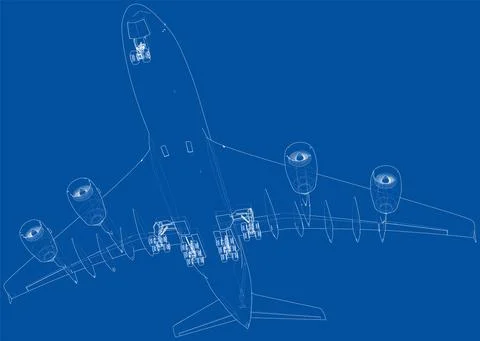 Passenger Airoplane. Vector rendering of 3d イラスト素材