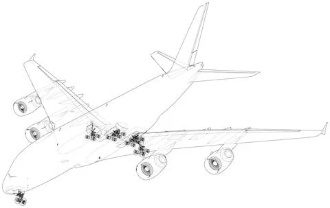 Passenger Airoplane. Vector rendering of 3d イラスト素材