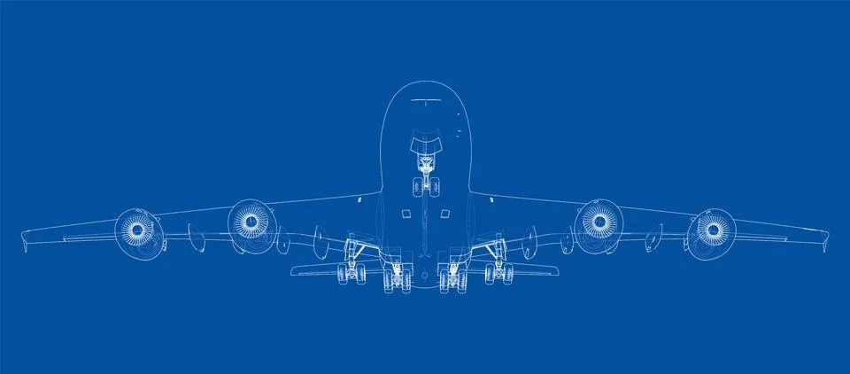 Passenger Airoplane. Vector rendering of 3d イラスト素材