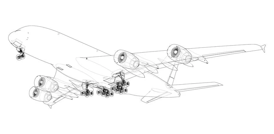 Passenger Airoplane. Vector rendering of 3d イラスト素材
