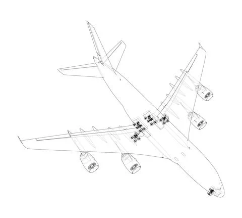 Passenger Airoplane. Vector rendering of 3d イラスト素材